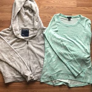 BUNDLE! AEO Grey Zip-Up w/ Champion Long Sleeve